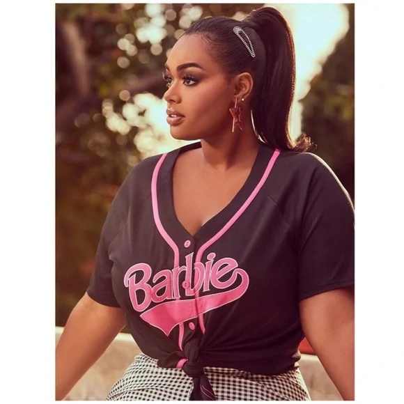 Barbie Tops Barbie X Forever Black Baseball Jersey Poshmark